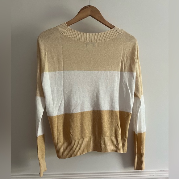 Club Monaco Striped Linen Boatneck Pullover Sweater - Picture 2 of 6